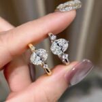 925 sterling silver pigeon egg moissanite ring