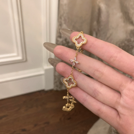 Openwork Four-Leaf Clover Bracelet