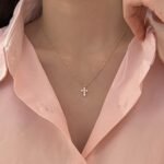 Sterling Silver Zircon Cross Necklace - Image 4