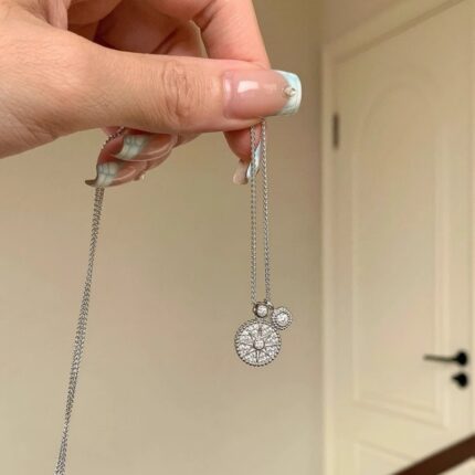 Full Diamond Compass Necklace