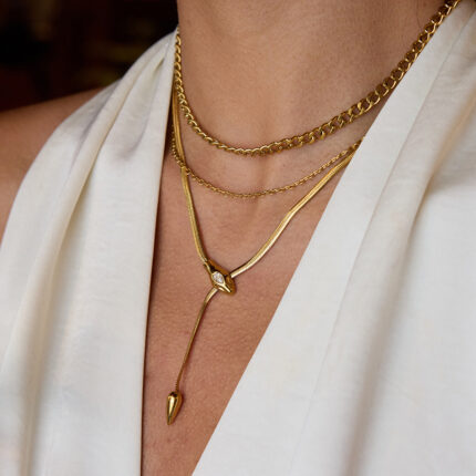 Zircon Snake-Style Collar Necklace