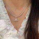 Pink Zircon Heart Planet Necklace - Image 3