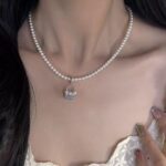 Pearl Flower Basket Pendant Necklace - Image 5